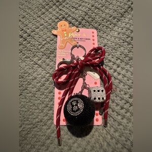 Piper K Eight Ball Bling Bag Charm & Keychain